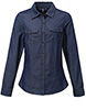 Womens jeans stitch denim shirt Indigo Denim