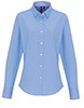 Womens cotton-rich Oxford stripes blouse Oxford Blue