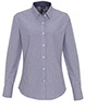 Womens cotton-rich Oxford stripes blouse WhiteNavy