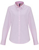 Womens cotton-rich Oxford stripes blouse WhitePink