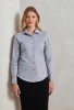 Womens stretch fit cotton poplin long sleeve blouse Silver