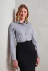 Womens stretch fit cotton poplin long sleeve blouse Silver