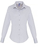 Womens stretch fit cotton poplin long sleeve blouse Silver