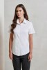 Womens stretch fit cotton poplin short sleeve blouse White