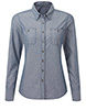 Womens Chambray shirt organic and Fairtrade certified Indigo Denim