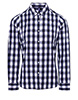 Womens Mulligan check cotton long sleeve shirt WhiteNavy