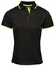 Polo Coolchecker contrasté pour femmes BlackLime