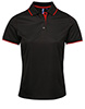 Womens contrast Coolchecker® polo BlackRed