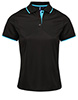 Womens contrast Coolchecker® polo BlackTurquoise