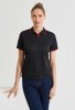 Womens contrast Coolchecker polo BlackRed