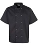 Studded front short sleeve chefs jacket Black