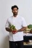  Veste de cuisine &agrave; manches courtes avec fermeture &agrave; boutons-pression3
