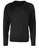 V-neck knitted sweater Black