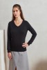 Womens v-neck knitted sweater Black