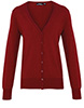 Womens button-through knitted cardigan Burgundy