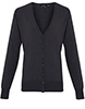 Womens button-through knitted cardigan Charcoal