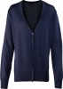 Womens button-through knitted cardigan Navy