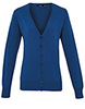 Womens button-through knitted cardigan Royal