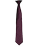 Cravate à clip en satin de couleurs Aubergine