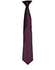 Colours satin clip tie Aubergine