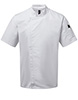 Chefs zip-close short sleeve jacket White