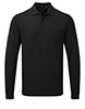 Unisex long sleeve polo shirt powered by HeiQ Viroblock Black