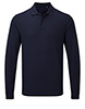 Unisex long sleeve polo shirt powered by HeiQ Viroblock Navy