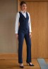 Genoa Tailored Leg Trouser Navy Check