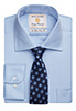 Altare Single Cuff Shirt Cotton Herringbone Blue H/B