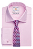 Andora Classic Fit Shirt Cotton Herringbone Pink H/B