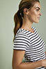 T-shirt Breton à manches courtes pour femmes Asquith & Fox, blanc / bleu marine3