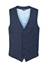 Busso Mens Waistcoat Navy Check