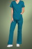 Cherokee Core Stretch Womens Mock Wrap Scrub Top 4728, Caribbean Blue