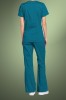 Cherokee Core Stretch Womens Mock Wrap Scrub Top 4728, Caribbean Blue