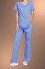 Cherokee Core Stretch Womens Mock Wrap Scrub Top 4728, Sky Blue