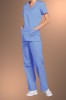 Cherokee Core Stretch Womens Mock Wrap Scrub Top 4728, Sky Blue