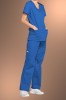 Cherokee Core Stretch Womens Mock Wrap Scrub Top 4728, Royal