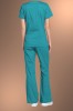 Cherokee Core Stretch Womens Mock Wrap Scrub Top 4728, Teal Blue