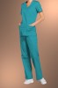 Cherokee Core Stretch Womens Mock Wrap Scrub Top 4728, Teal Blue