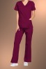 Cherokee Core Stretch Womens Mock Wrap Scrub Top 4728, Wine