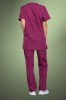 Cherokee Originals Unisex V-Neck Patch Pockets Scrub Top 4876, Wine