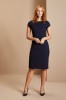 Ladies Contemporary Slash Neckline Dress, Navy