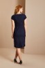 Ladies Contemporary Slash Neckline Dress, Navy