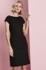 Ladies Contemporary Slash Neckline Dress, Black