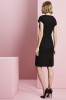 Ladies Contemporary Slash Neckline Dress, Black