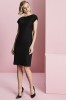 Ladies Contemporary Slash Neckline Dress, Black