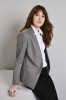 Ladies Contemporary One Button Blazer, Pale Grey