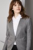 Ladies Contemporary One Button Blazer, Pale Grey