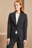 Ladies Contemporary One Button Blazer, Charcoal