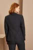 Ladies Contemporary One Button Blazer, Charcoal